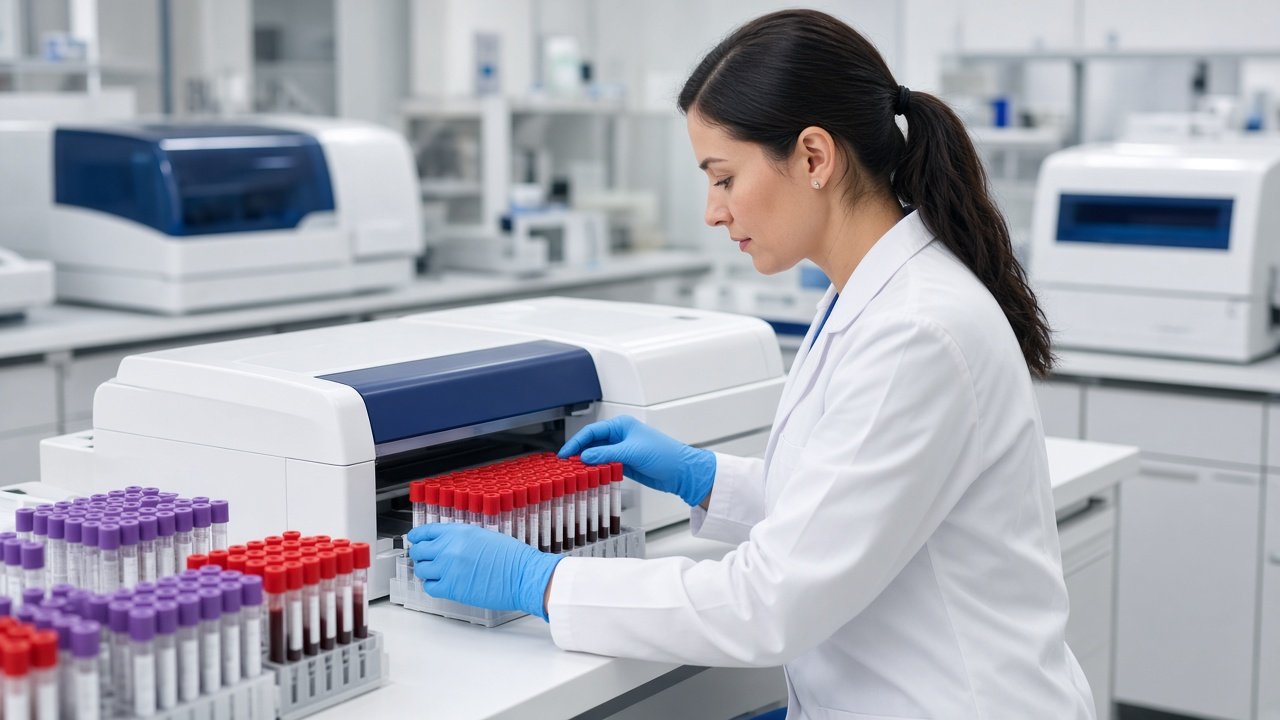 Laboratory billing specialist matching test requisitions to CPT codes and diagnosis codes